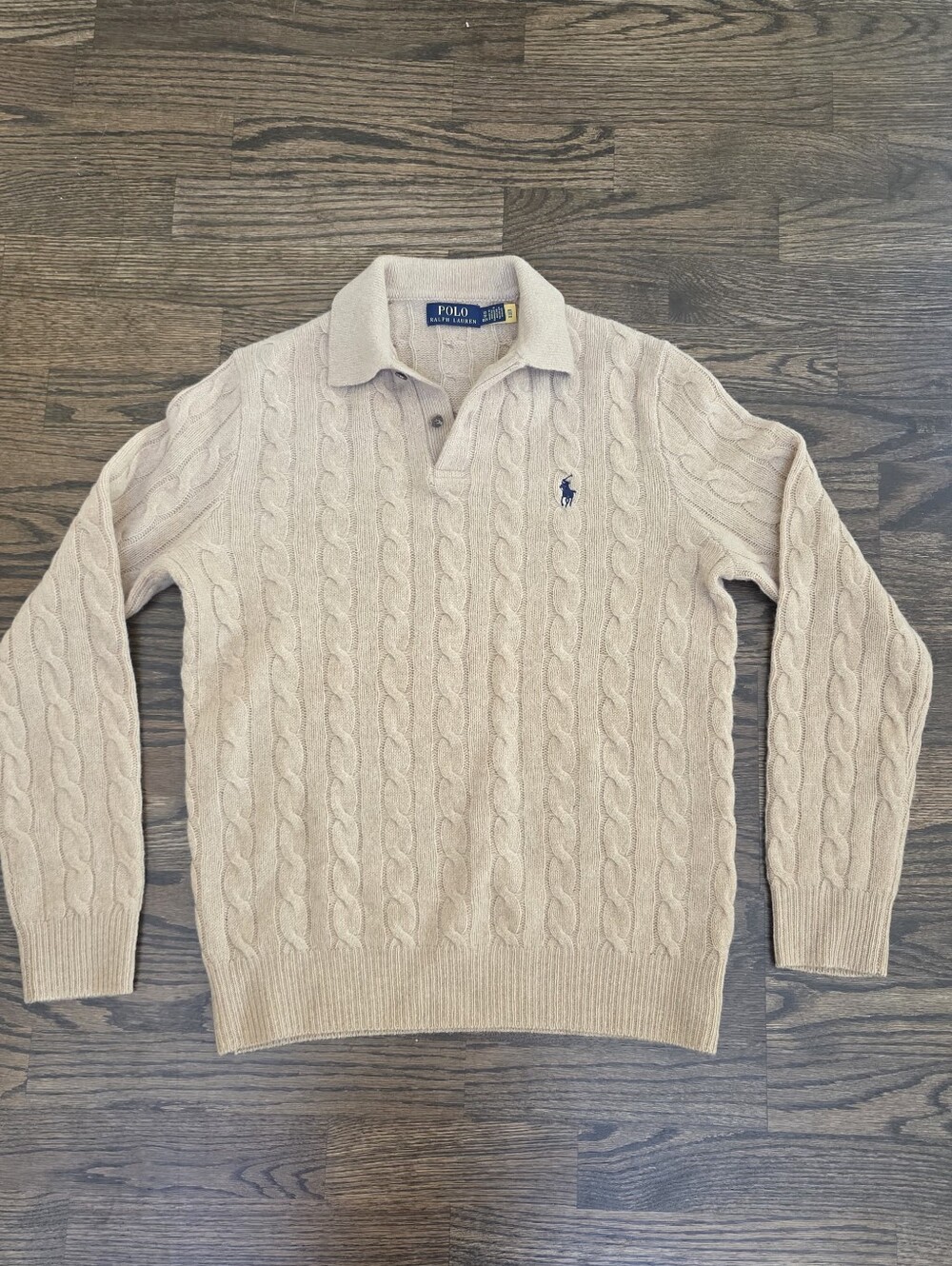 Polo Ralph Lauren Wool Cashmere Cable Knit Polo Sweater Men’s XS Never Worn